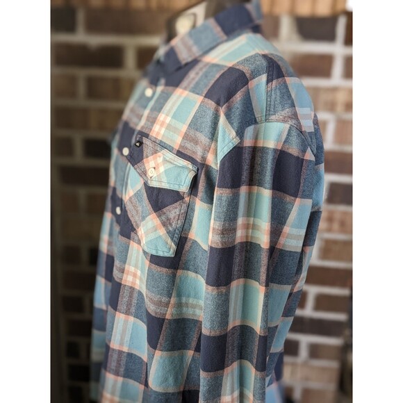 QUIKSILVER Plaid Flannel Shirt Men's XL Blue Pink Navy 90s Skate Grunge Y2k Surf - Picture 4 of 10